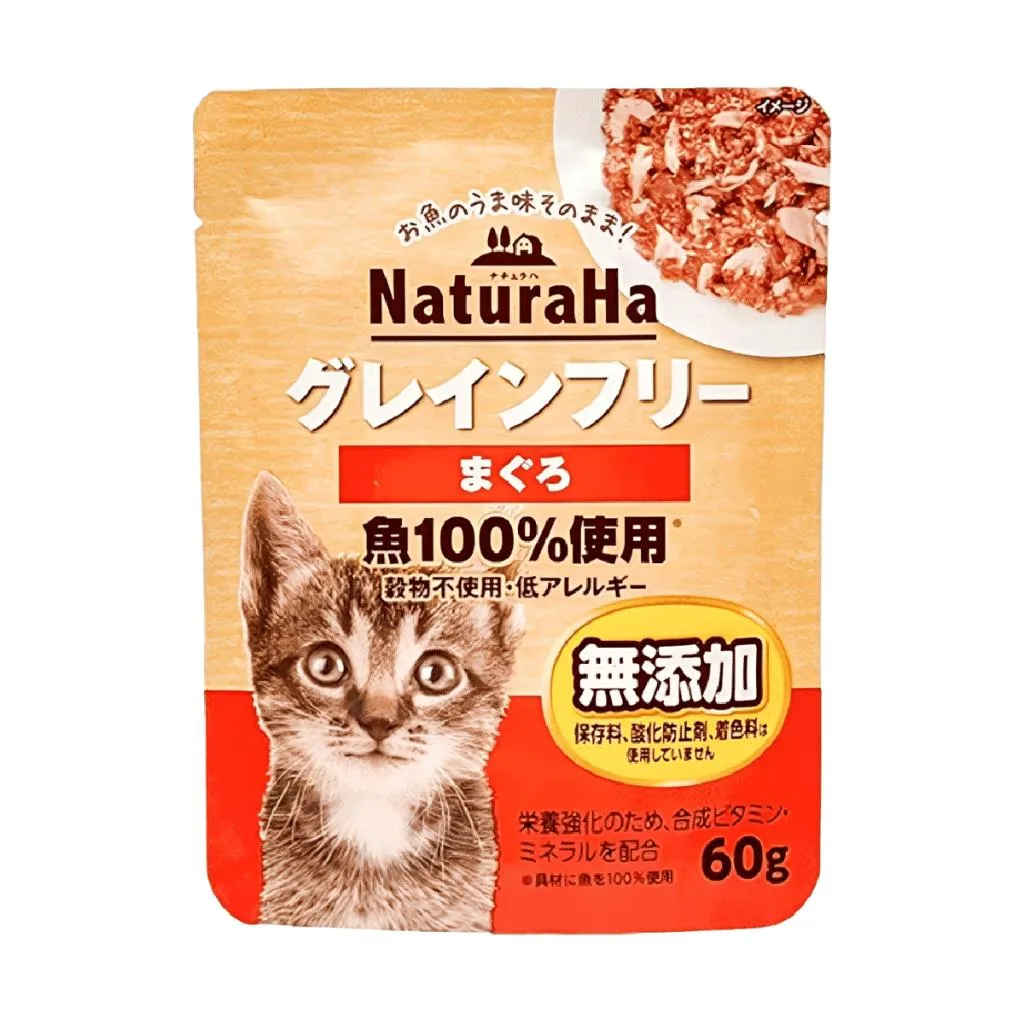 【日本 Sunrise NaturaHa 喵樂事】無穀鮪魚配方貓主食餐包 60g