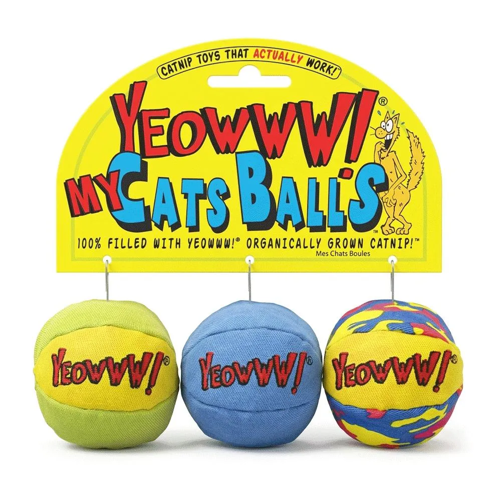 【美國 Yeowww!】瘋狂貓有機貓草玩具丨貓草球 (3入組)