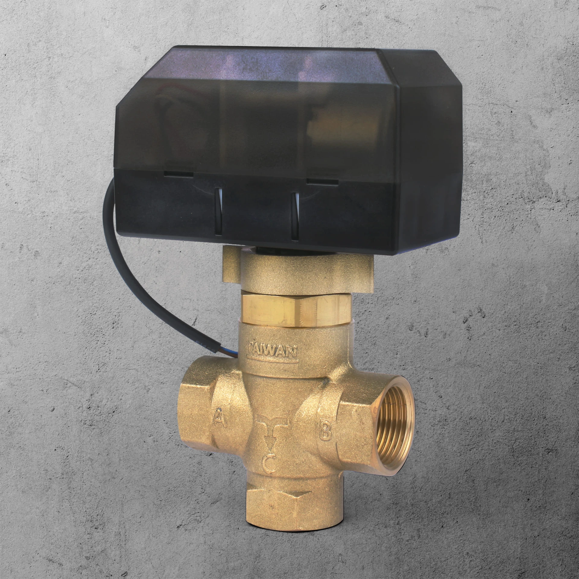 三線式3/4"電動銅三通閥(220V)