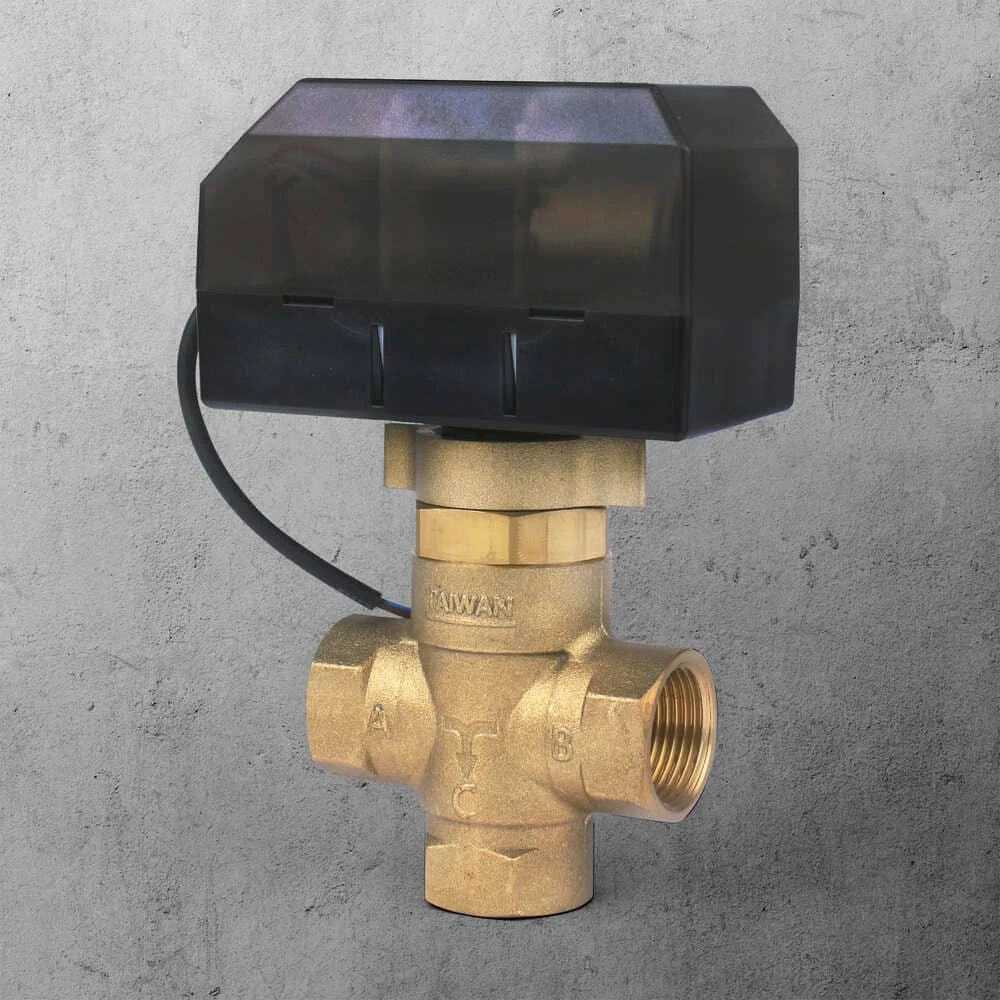 三線式3/4"電動銅三通閥(110V)