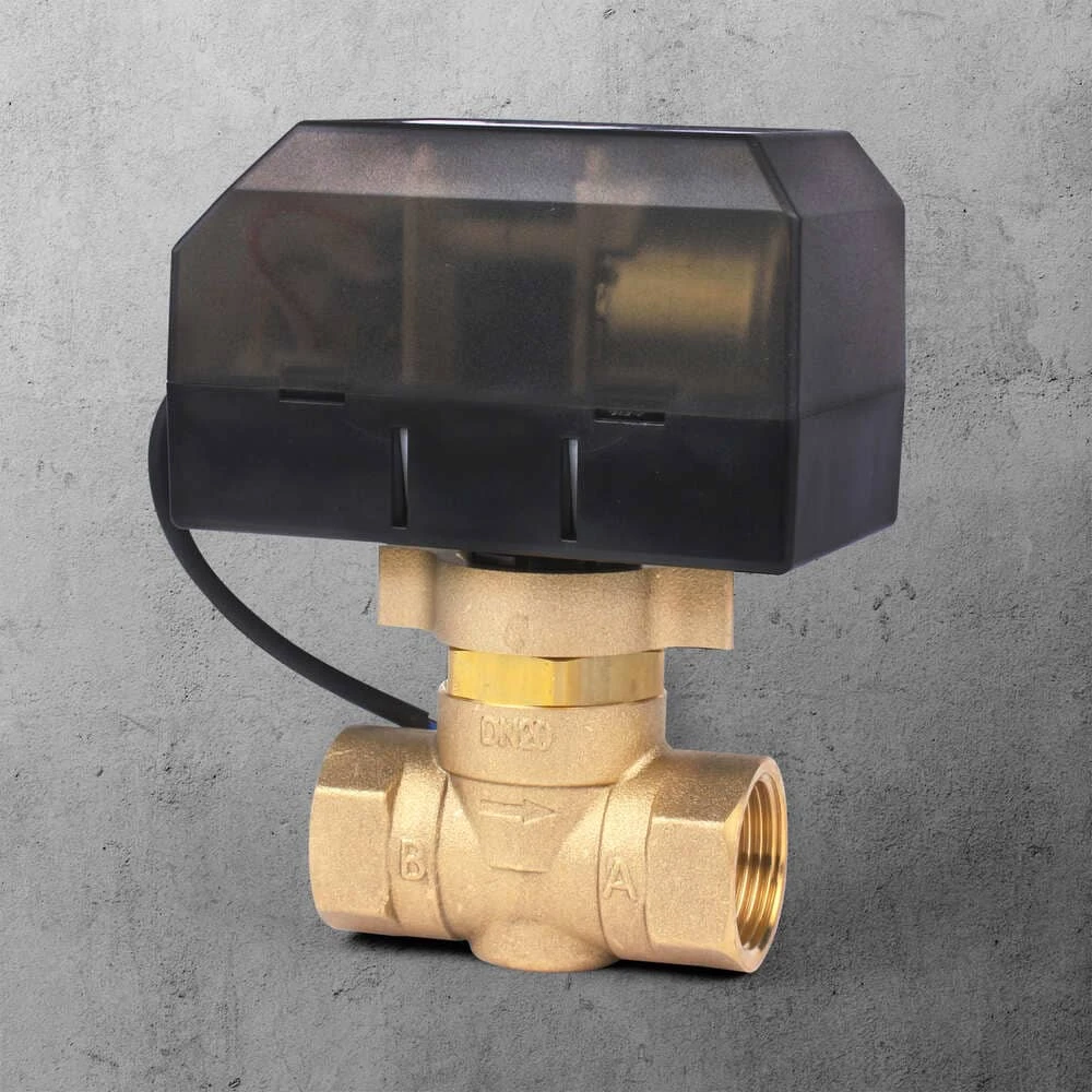 三線式3/4"電動銅二通閥(110V)