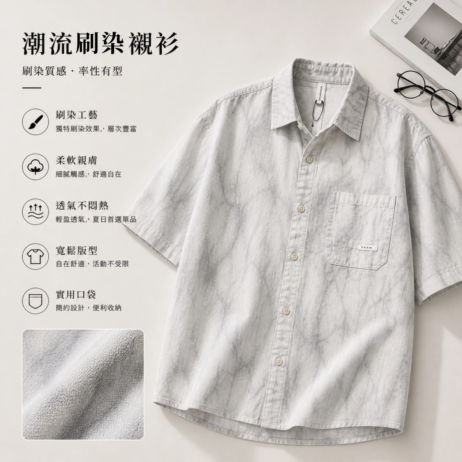 JESS潮流刷染襯衫