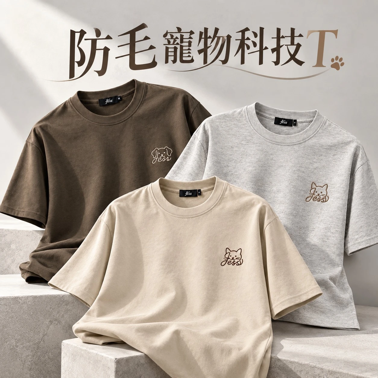 Jess防毛寵物科技T(貓貓印花)