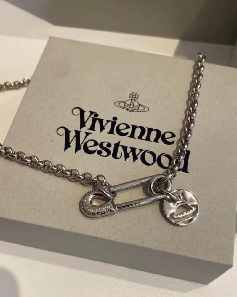 Vivienne Westwood Man Imogene Necklace 迴紋針造型 吊墜 項鍊 銀色 西太后 薇薇安