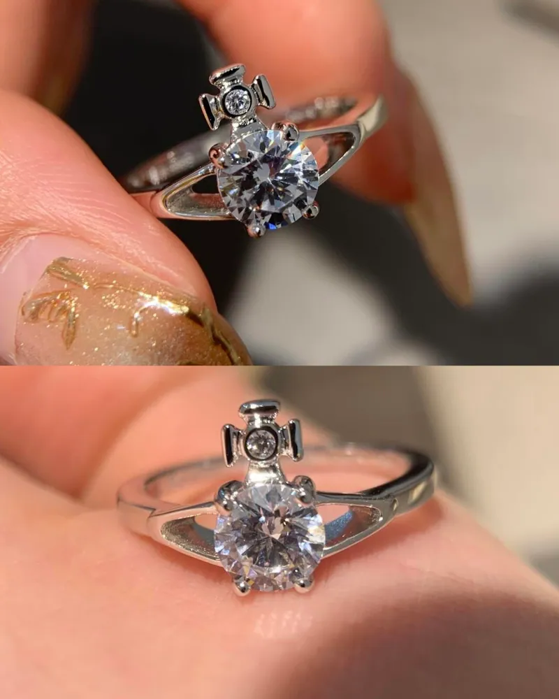 Vivienne Westwood Reina Ring 經典白鑽 土星戒指 西太后 薇薇安