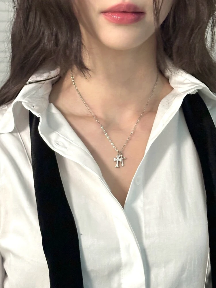 🇰🇷ofuse 愛豆同款 24 winter - cubic cross necklace