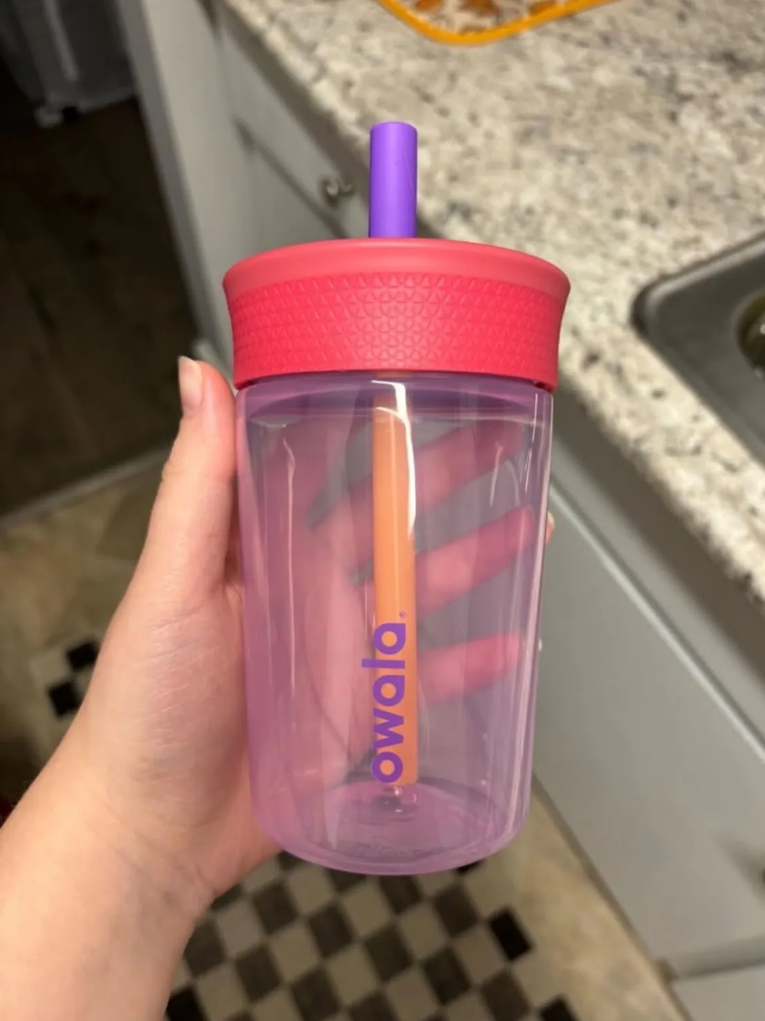 OWALA KIDS' TUMBLER 兒童系列 透明吸管杯 12oz lilac rocket