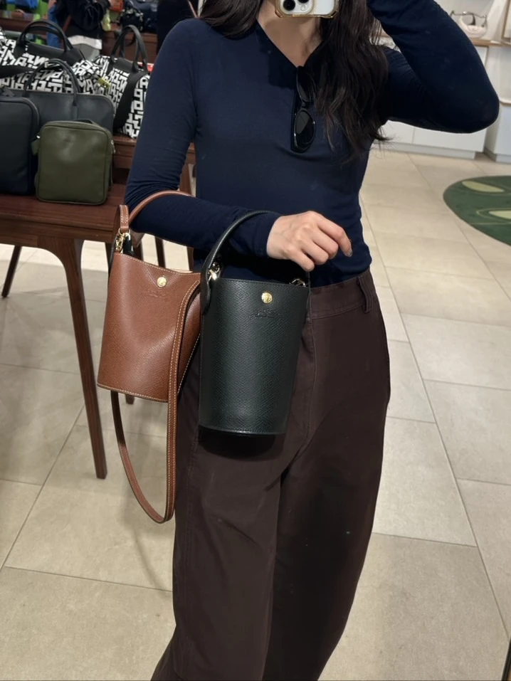 Longchamp Epure牛皮水桶包
