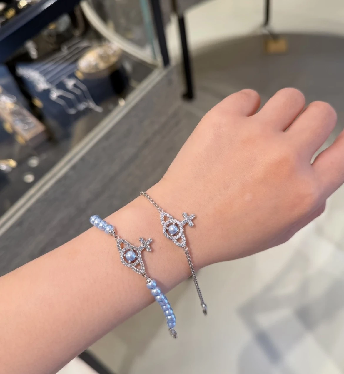 Vivienne Westwood Olympia Pearl Bead Bracelet手鍊 藍色珍珠