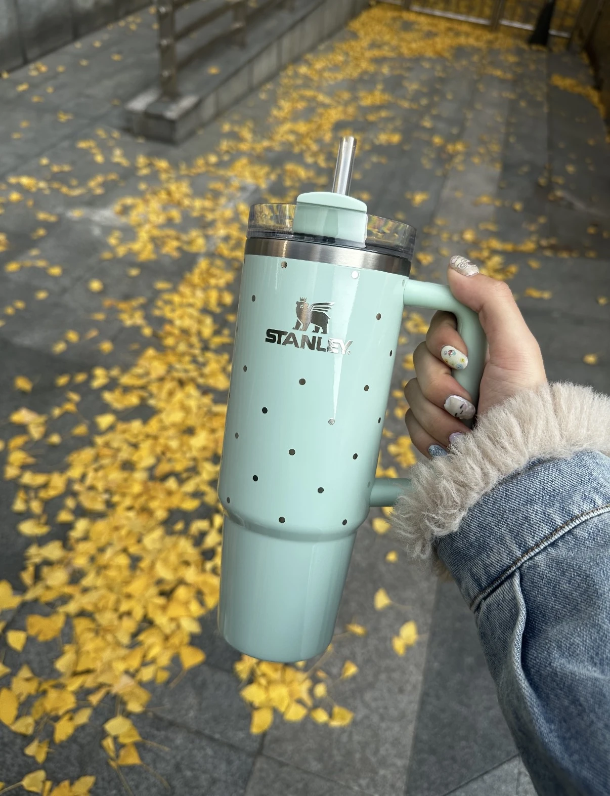 Stanley 金閃波點薄荷綠887ml (30oz)