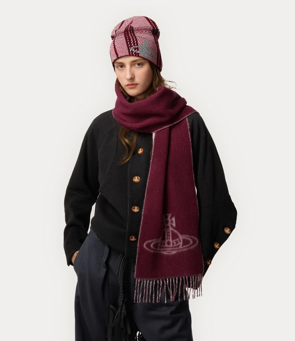 Vivienne Westwood西太后經典雙面羊毛圍巾Double Face Scarf