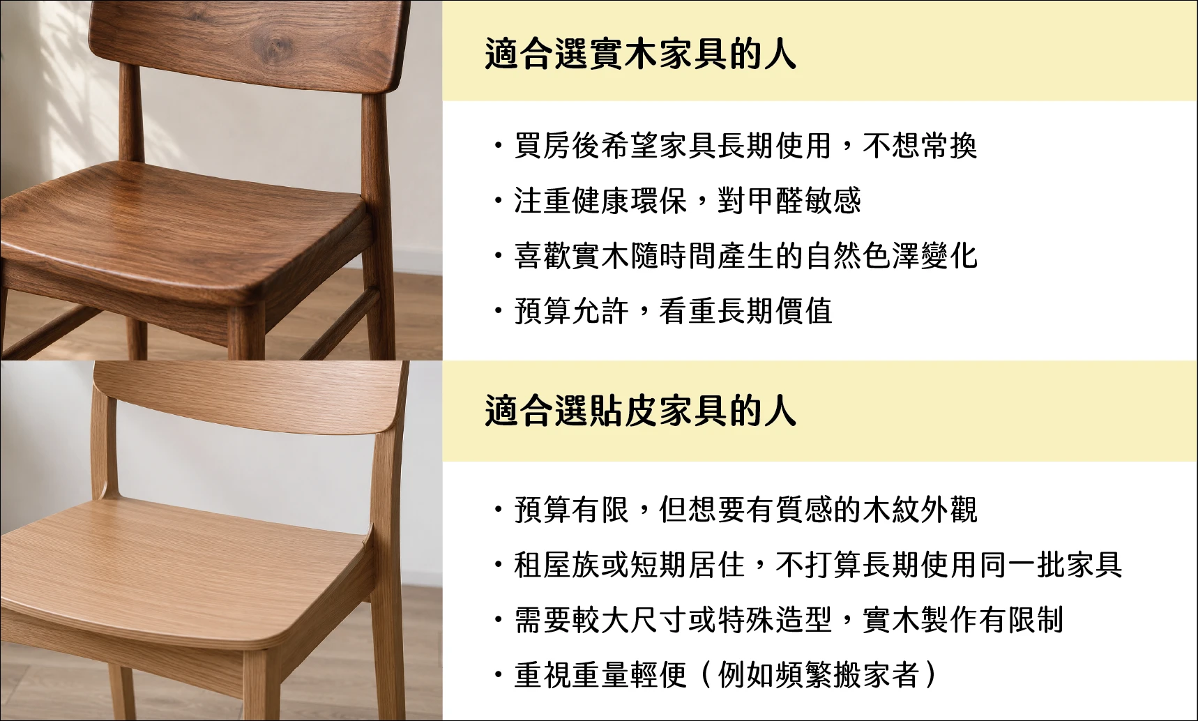 實木家具、貼皮家具怎麼選?