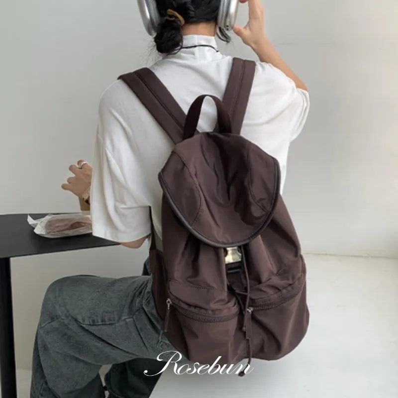 韓系雙袋尼龍後背包
