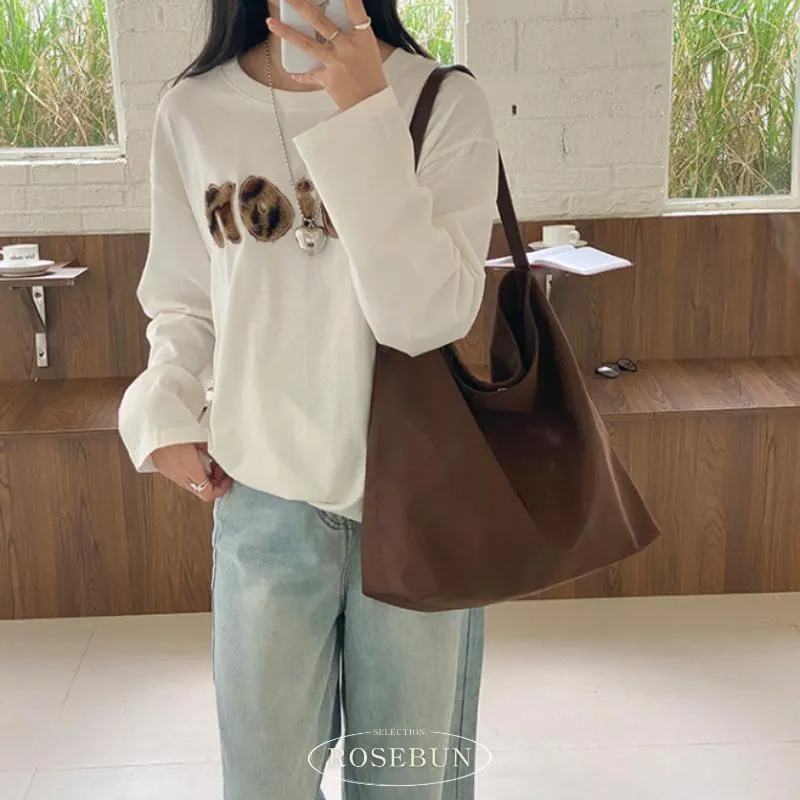 韓系輕量尼龍垂墜托特包