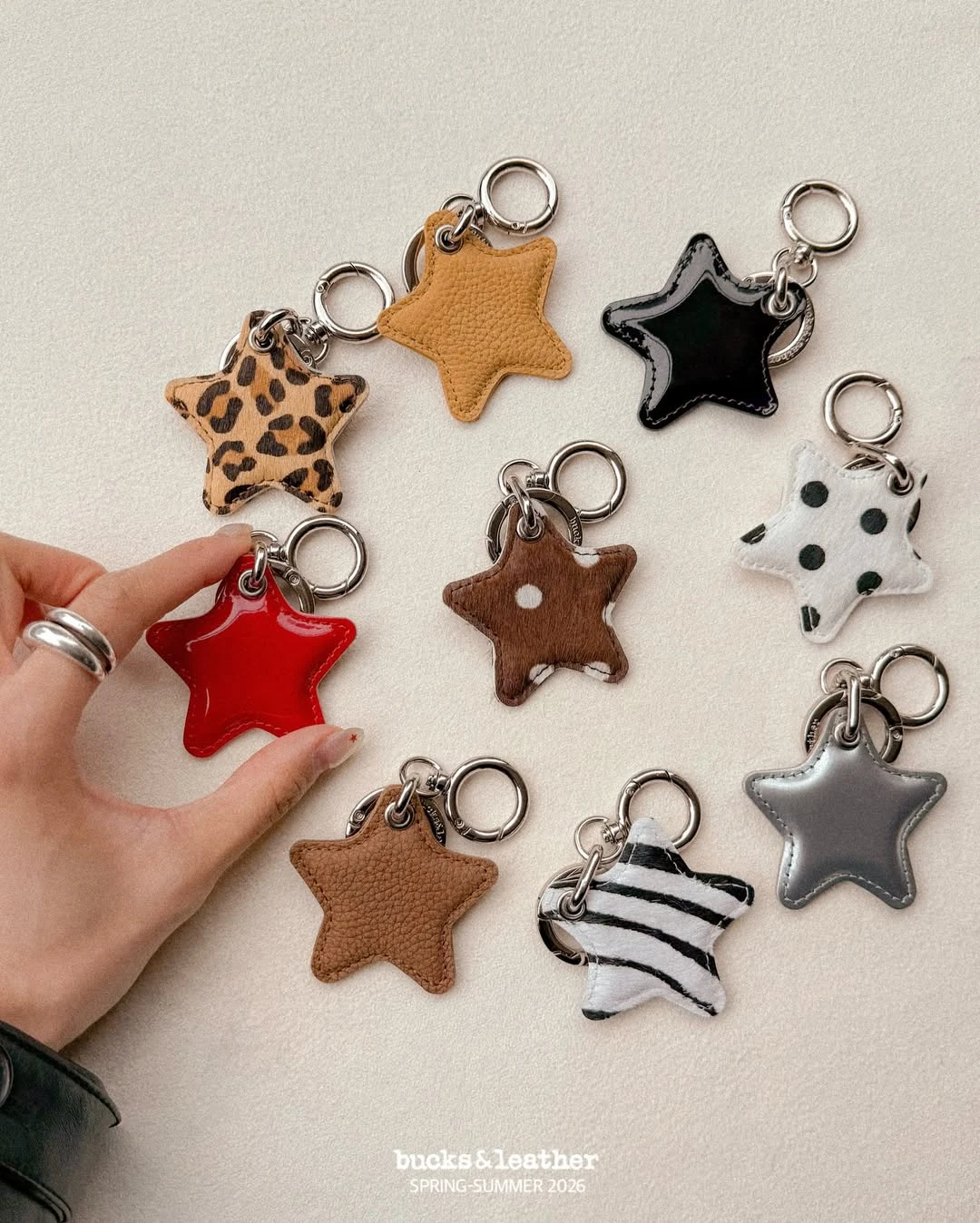 🇰🇷Bucks＆leather 星星鑰匙圈掛飾 P04