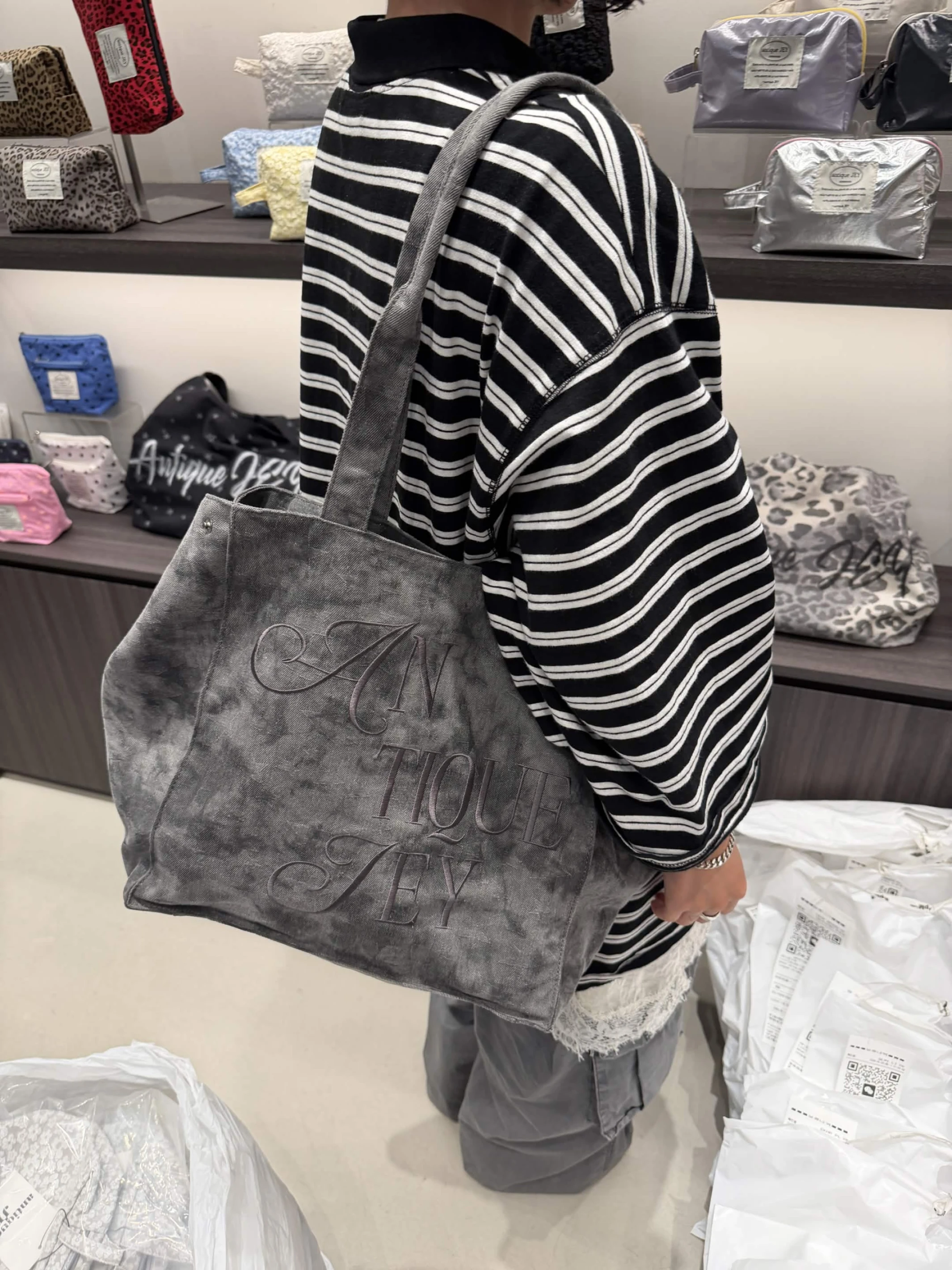 🇰🇷韓國代購 韓製個性刺繡暈染帆布包 JEY10