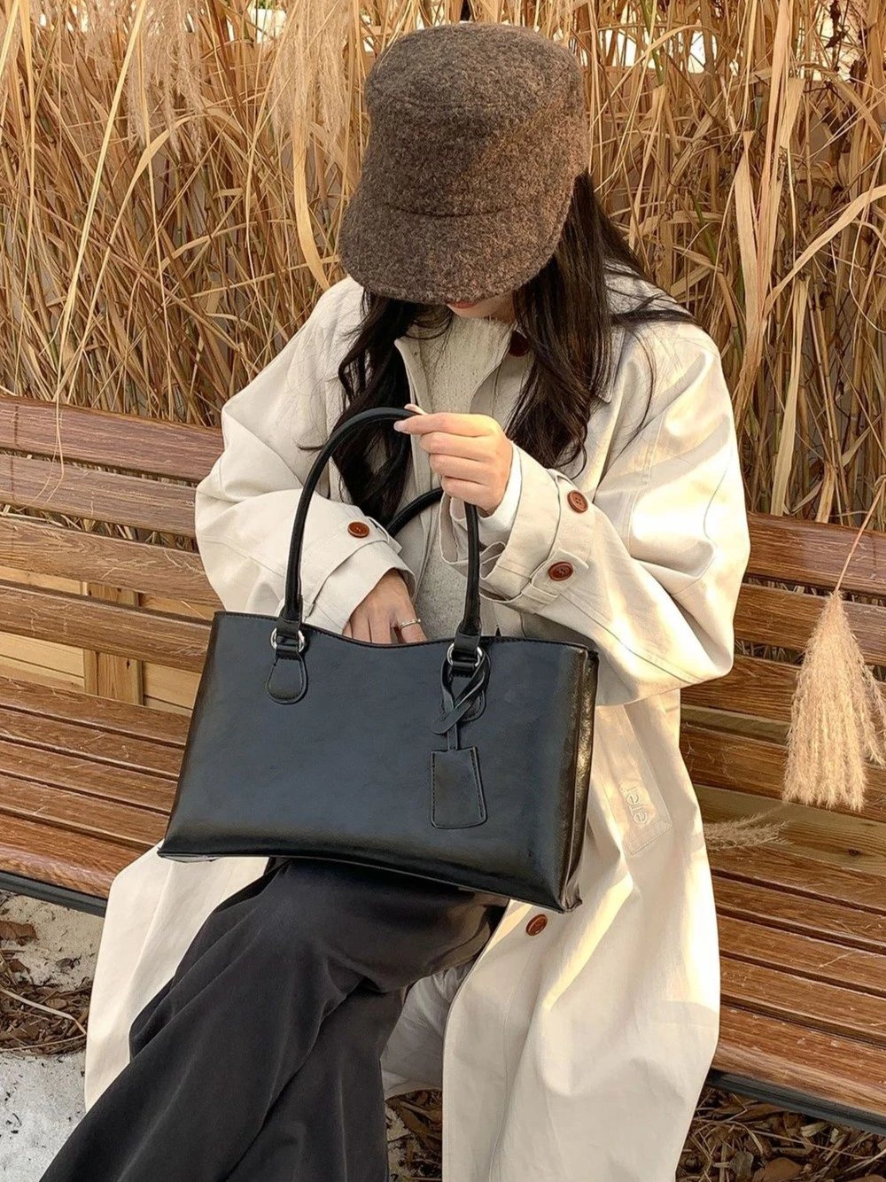 「未上架」雙層通勤手提包