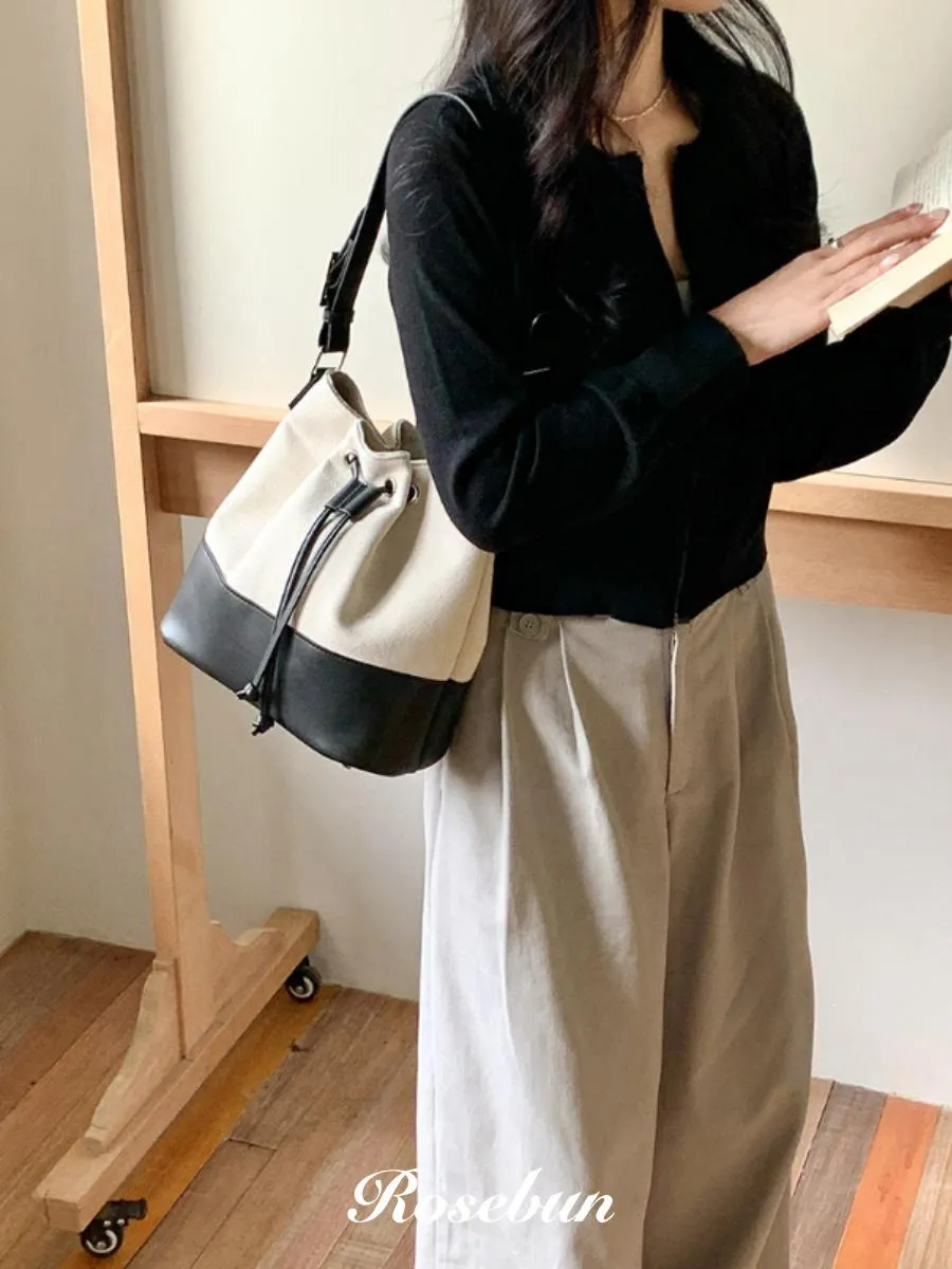 「絕版」質感抽繩帆布水桶包