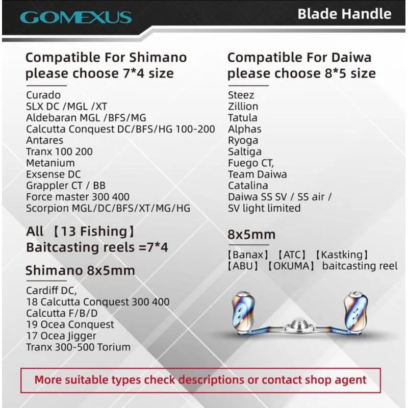 Gomexus Blade系列 鈦合金搖臂 輕量化 把手可裝Shimano BFS daiwa小烏龜