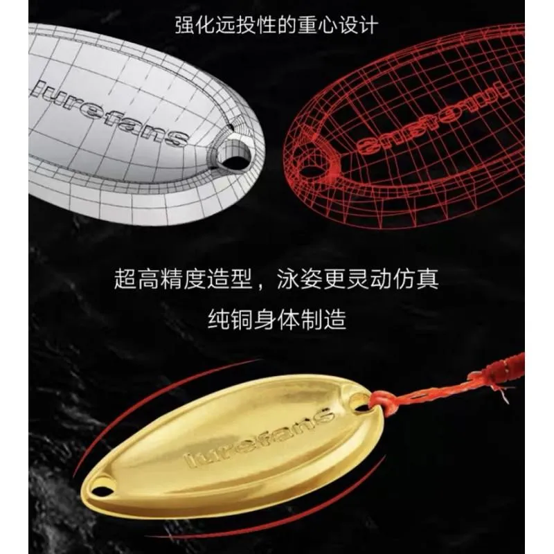 Lurefans大河奔流 藍刀水滴羽毛亮片一片5入3g/5g 附轉環別針路亞發燒友