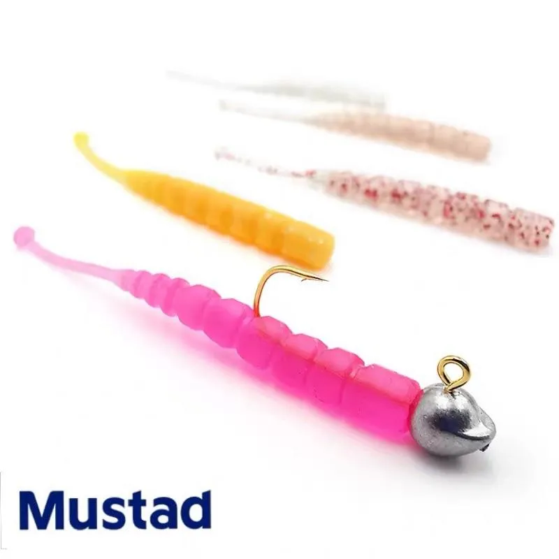 Mustad慕斯達 根強重嚙 針尾根魚軟蟲 2吋（15入裝+1枚鉛頭鉤）