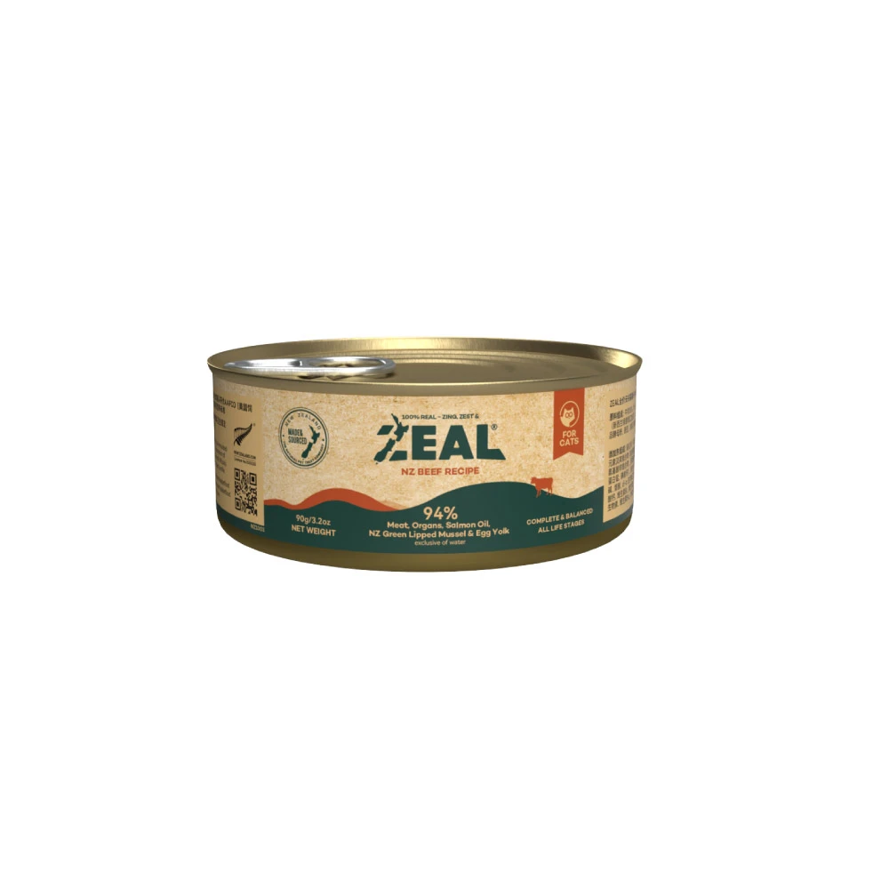 【ZEAL真致】野牧無穀94%貓罐｜草飼牛 | 24入