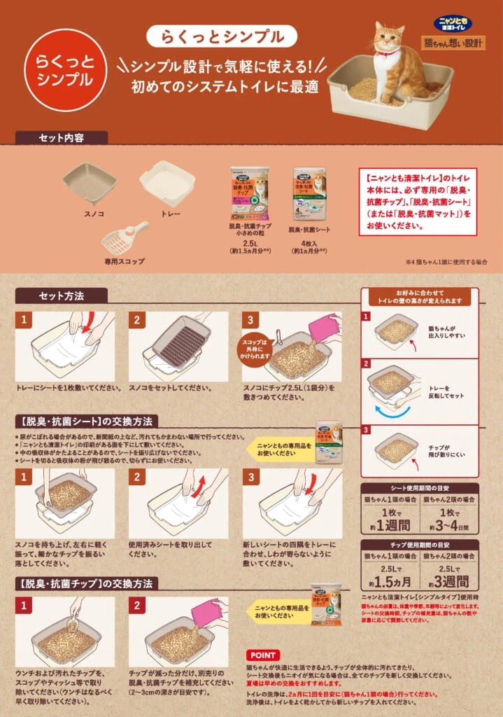【日本ST雞仔牌】Nyantomo 雙層簡易型貓砂盆組