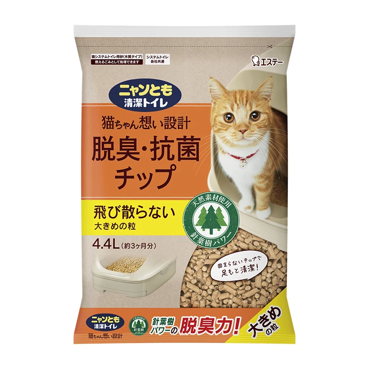 【日本ST雞仔牌】Nyantomo 天然針葉樹除臭抗菌原木砂(大顆粒) 4.4L
