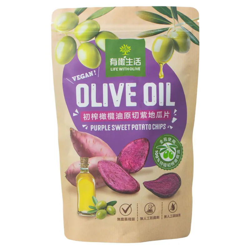 【有橄生活】初榨橄欖油原切紫地瓜片 50g