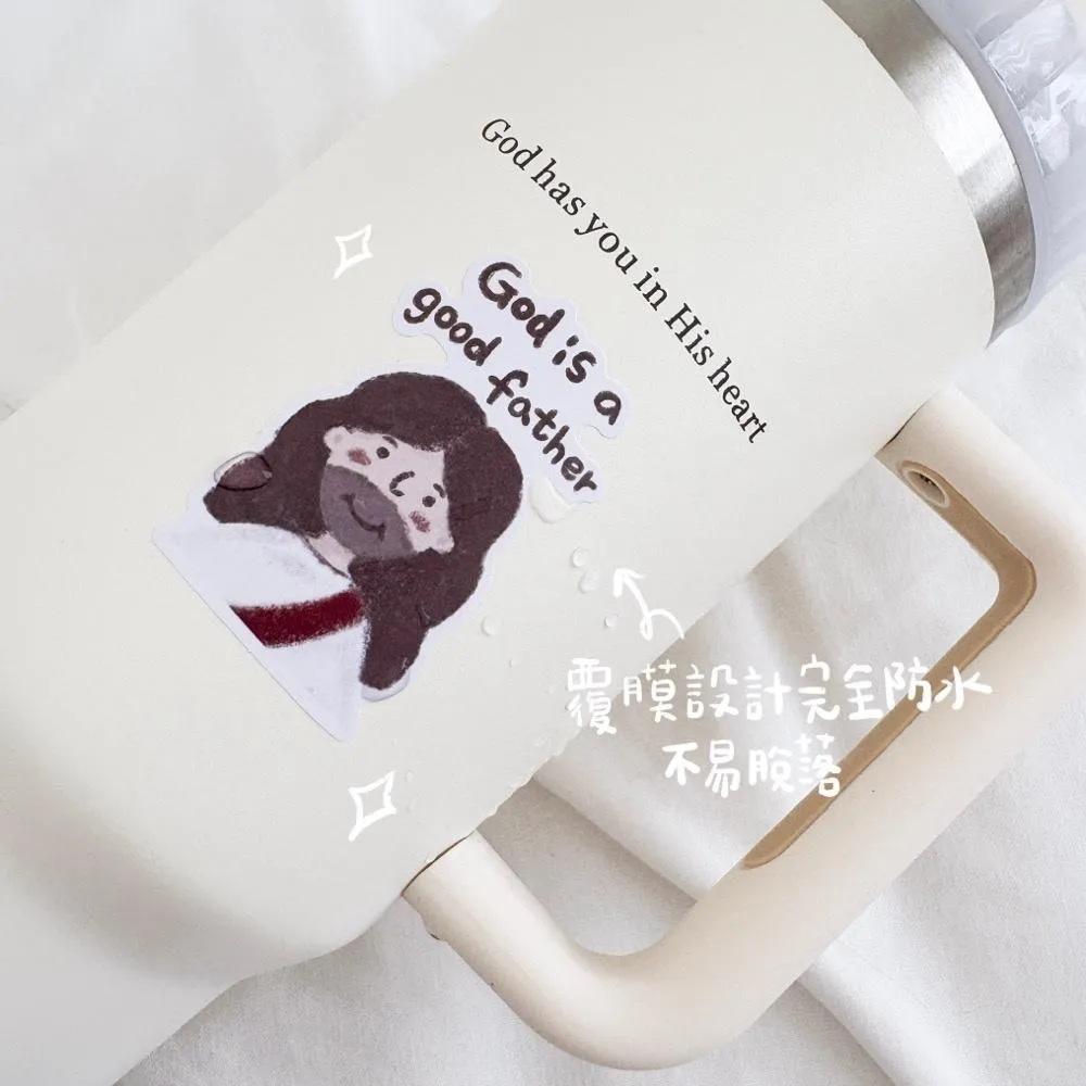 [防水貼紙]耶穌系列插畫防水貼紙(一袋有五款)