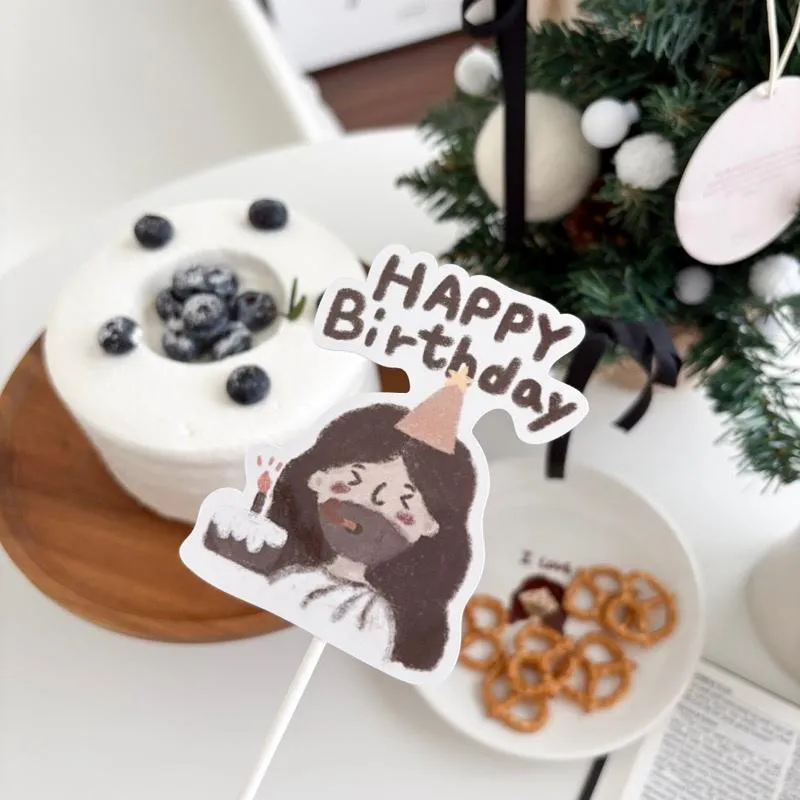 [生日插旗+卡片]超可愛耶穌插畫款生日插旗 你以恩典為年歲的冠冕 你的路徑都滴下脂油