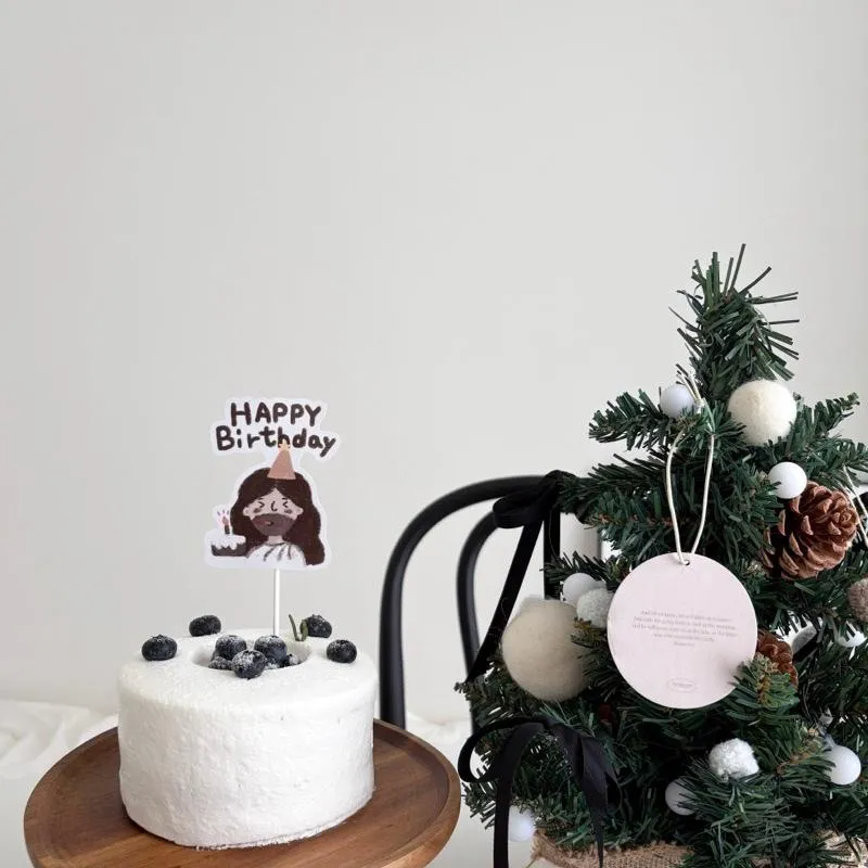 [生日插旗+卡片]超可愛耶穌插畫款生日插旗 你以恩典為年歲的冠冕 你的路徑都滴下脂油