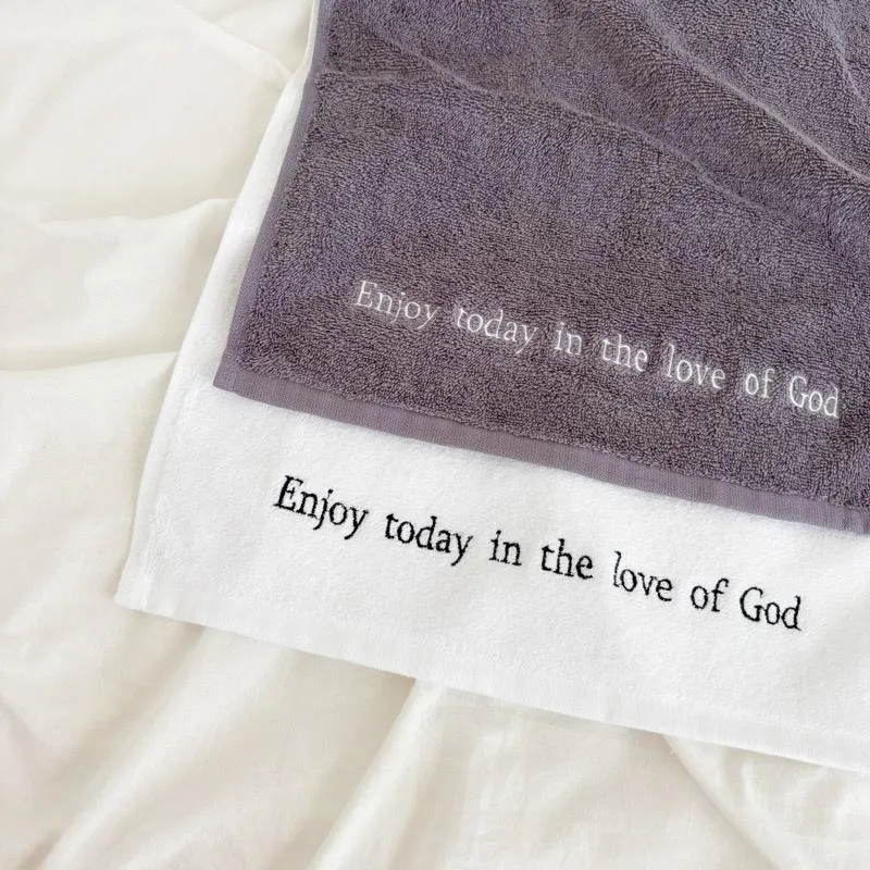 [刺繡毛巾] Enjoy today in the love of God(兩色)