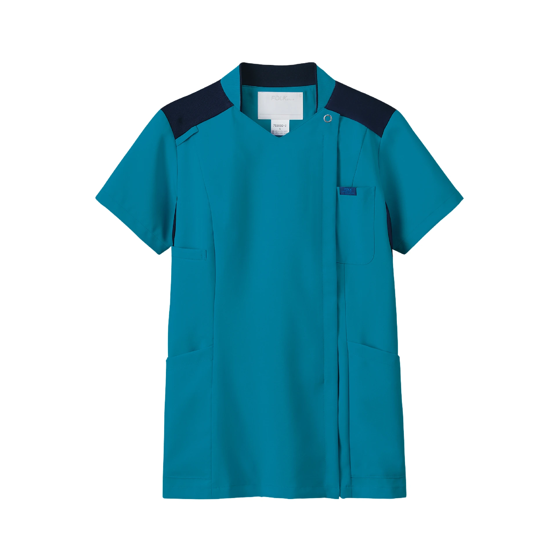 高彈性羅紋領拉鍊式刷手服(共5色)-7038SC