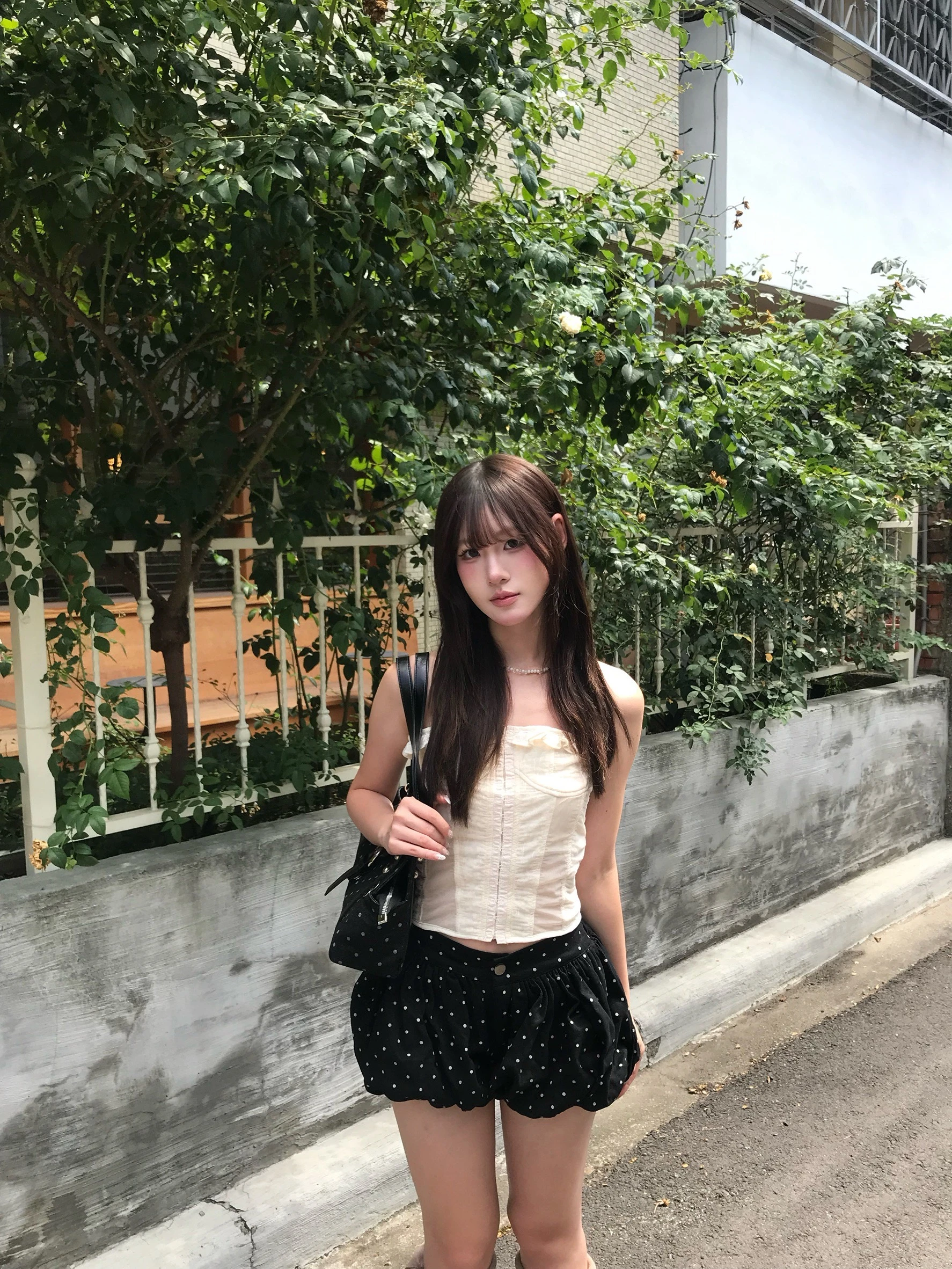 波點花苞褲裙