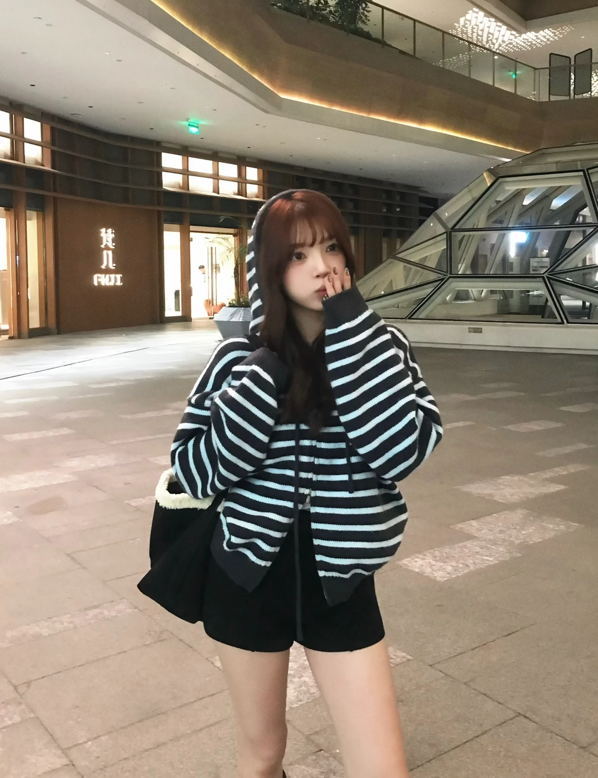 絨布麂皮包包 兩件套