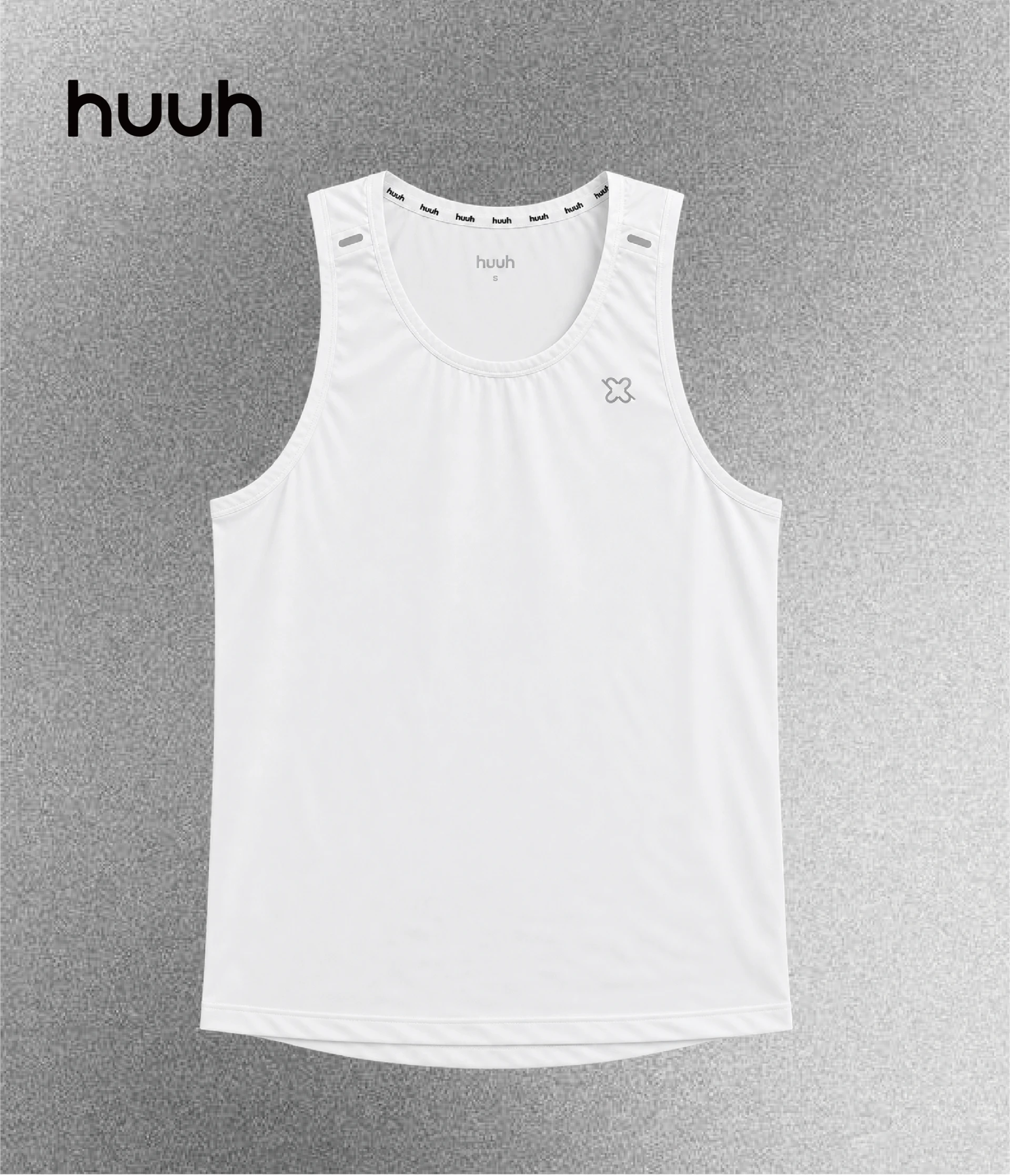 HUUH 機能透氣網洞背心-白色