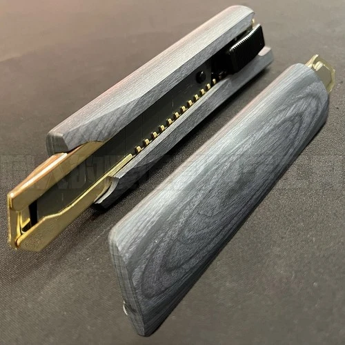木製美工刀消光黑色鍍24K金(MB)