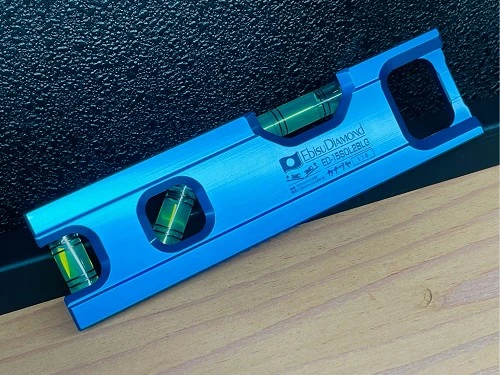 EBISU_鋁壓製水平尺15公分藍-綠泡