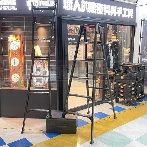 長谷川梯六尺_黑_伸縮腳_可打成一字