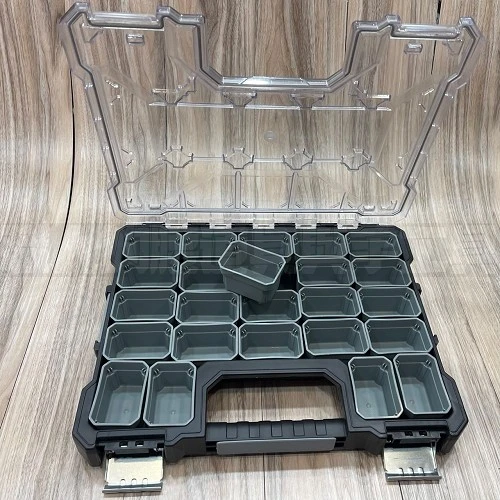耐衝擊24格簡易防水工具箱-中