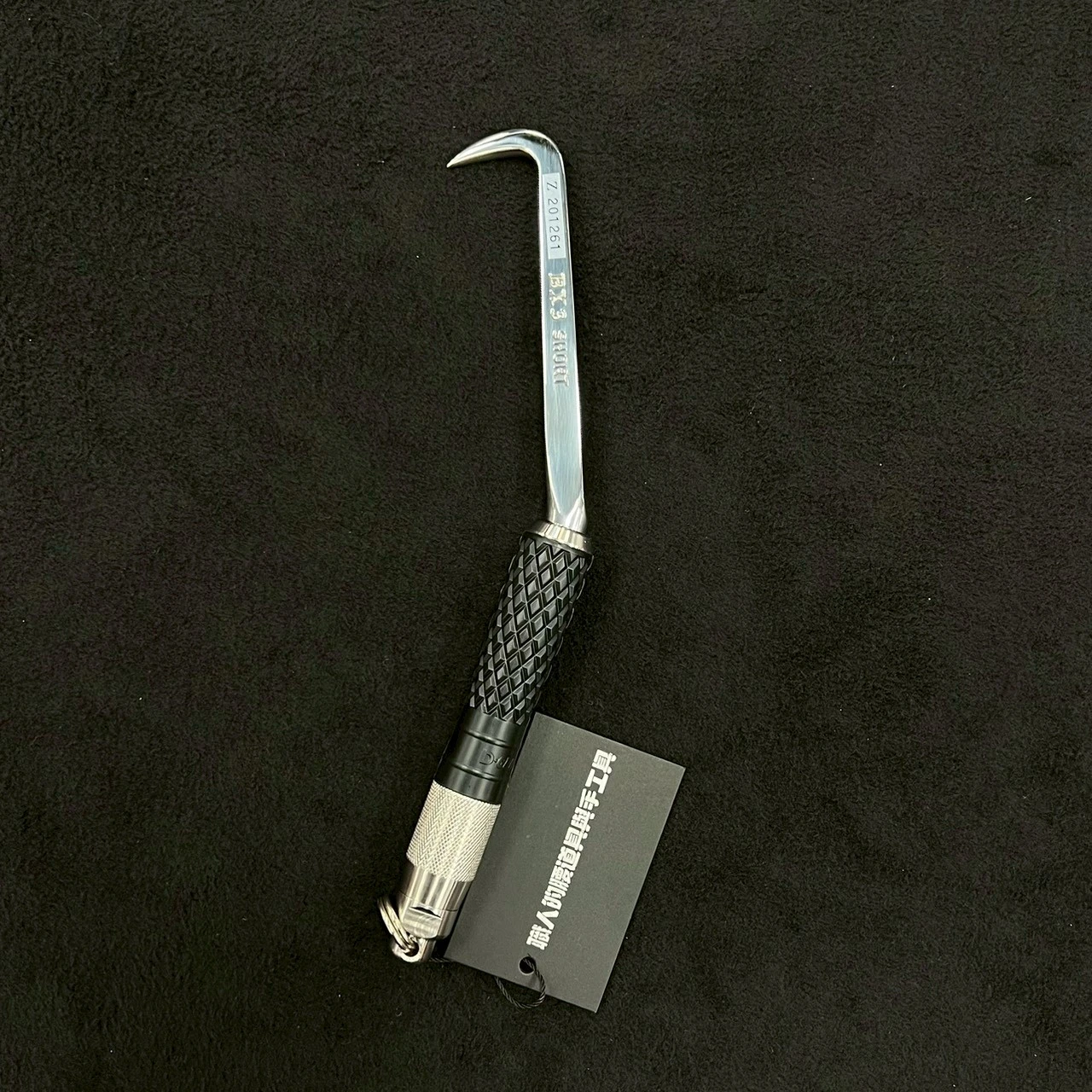 MIKI_紮筋勾3型_全長252mm_黑色D型握把帶防墜環