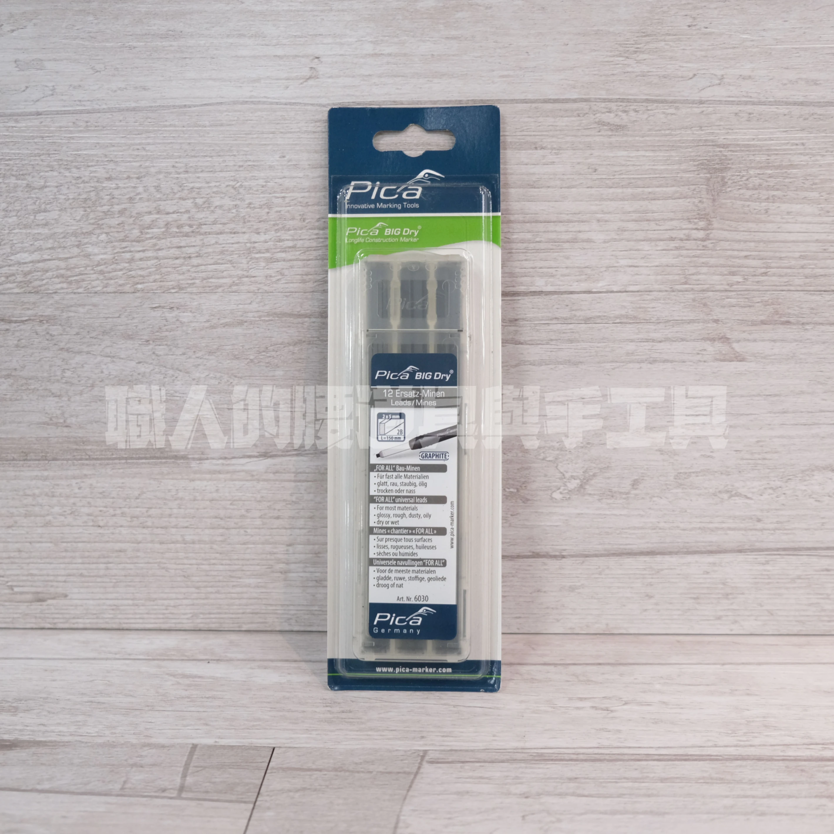 Pica 6030 超粗工程筆 筆芯12入-黑 (吊卡裝)