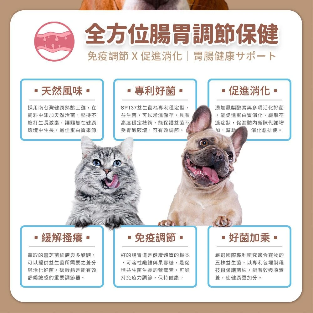 犬貓腸胃調節保健SP137益生菌鳳梨酵素初乳粉複方好菌營養介紹