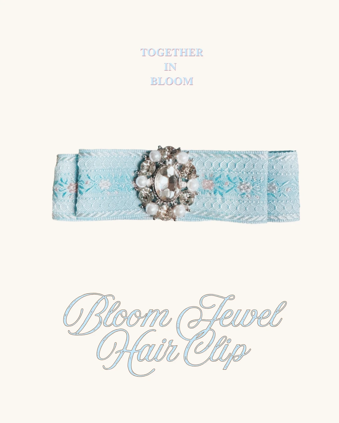 花語寶石髮夾Bloom Jewel Hair Clip｜水藍花｜人寵同款髮飾