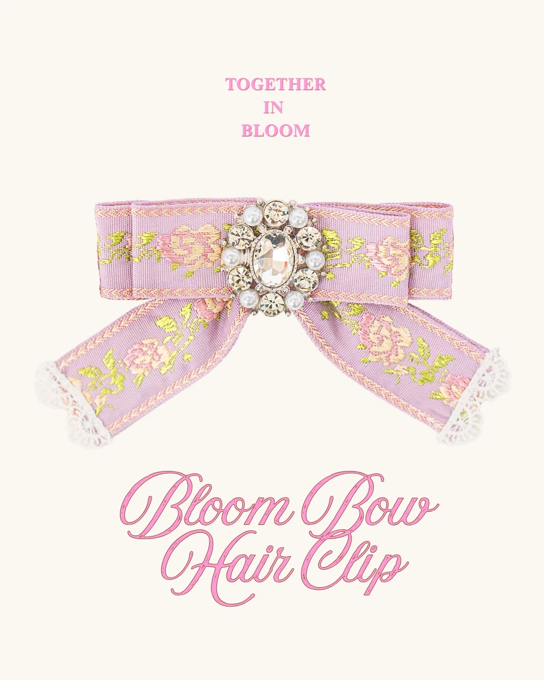花語蝴蝶結髮夾Bloom Bow Hair Clip｜紫花｜人寵同款髮飾