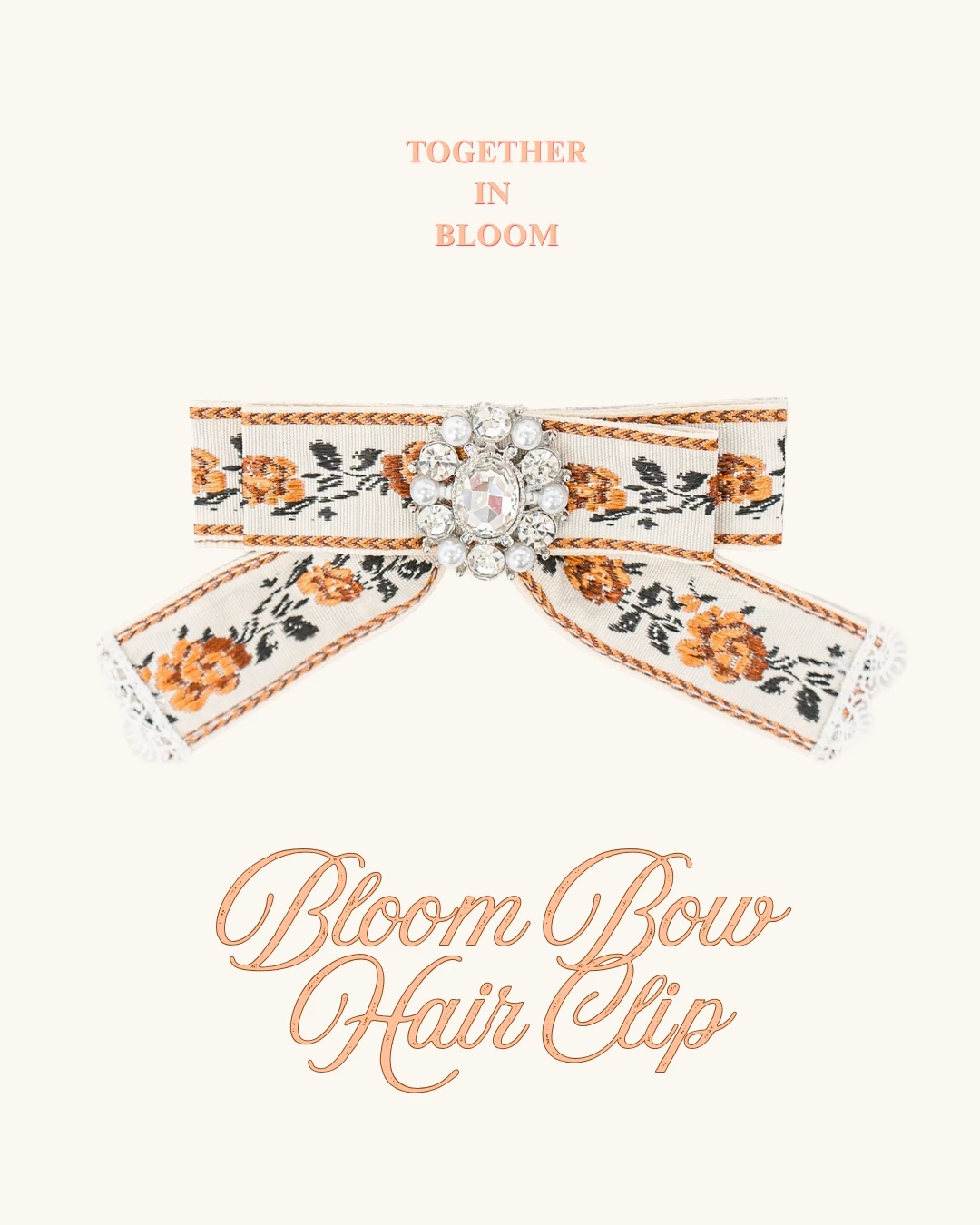 花語蝴蝶結髮夾Bloom Bow Hair Clip｜白花｜人寵同款髮飾