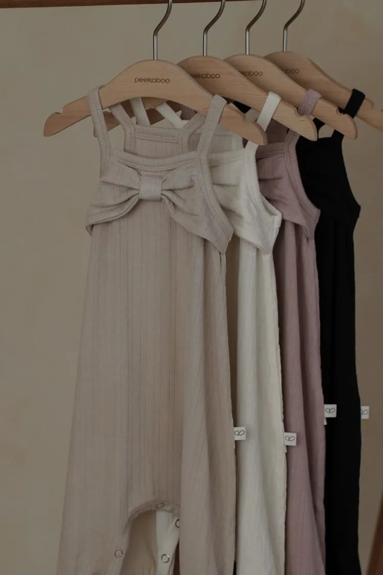 PEK#親膚蝴蝶結背心連身褲/4COLORS