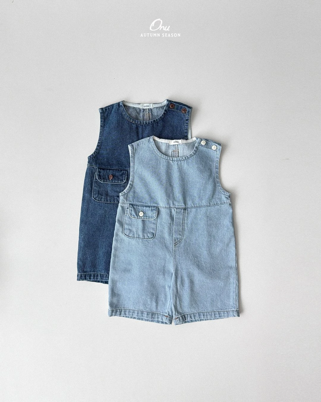 ONU#經典牛仔背帶褲/2COLORS