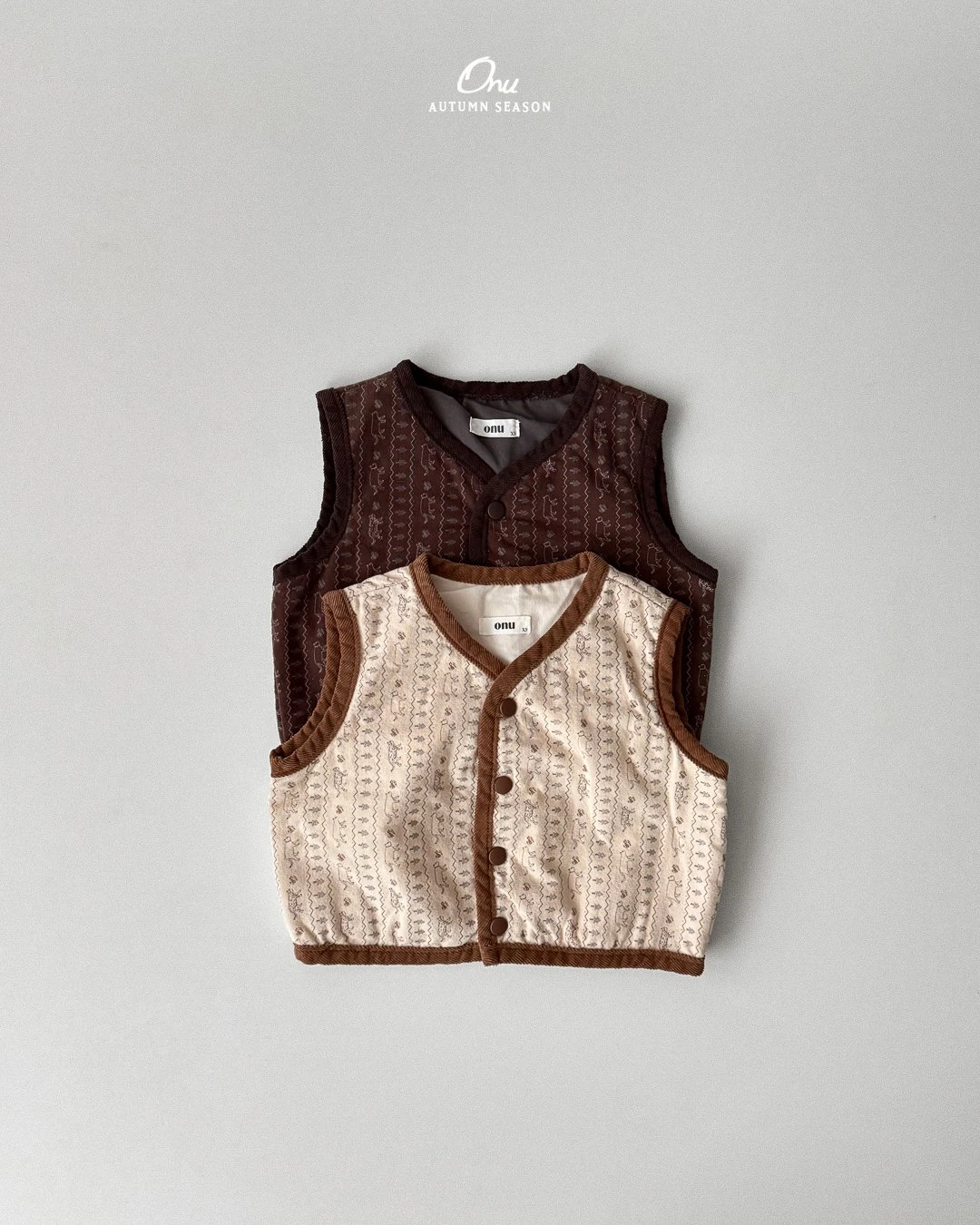 ONU#復古印花背心/2COLORS